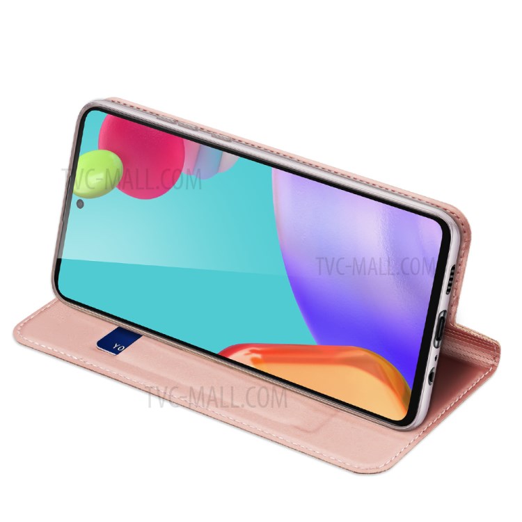 Dux Ducis Skin Pro -serie Für Samsung Galaxy A52s/a52 4G/5G / A52s 5G Kartensteckplatz Auto-absorbiertes Leder-handy-ständer Gehäuse - Roségold