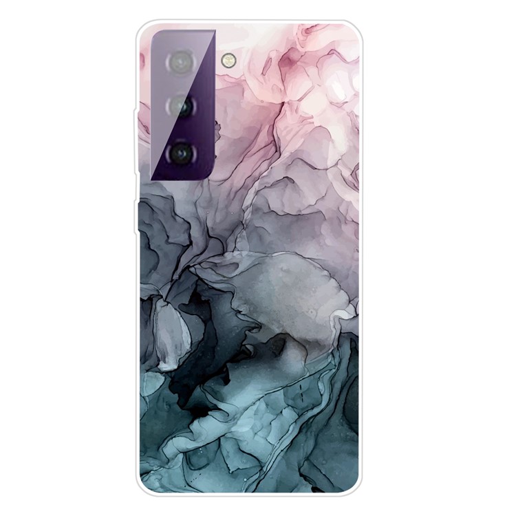 For Samsung Galaxy S21+ Case Clear TPU Marble Pattern Printing Protector Cover - Style A-1