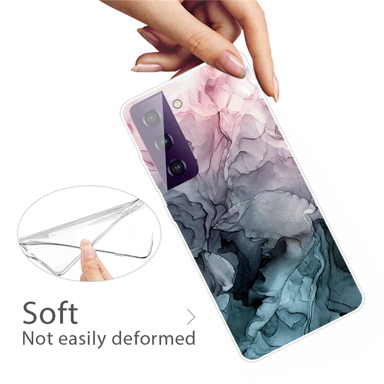 For Samsung Galaxy S21+ Case Clear TPU Marble Pattern Printing Protector Cover - Style A-2