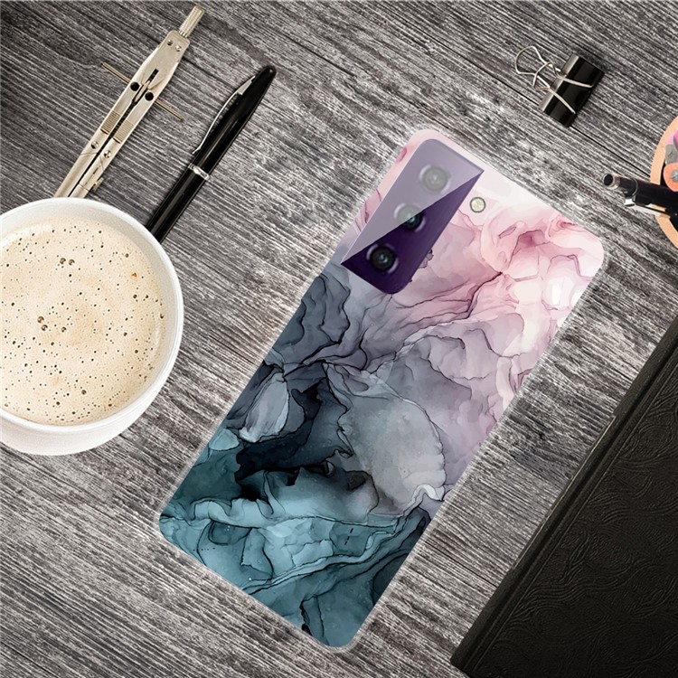 For Samsung Galaxy S21+ Case Clear TPU Marble Pattern Printing Protector Cover - Style A-4