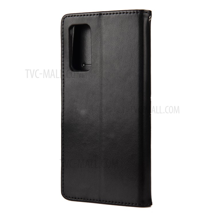 Imprint Butterflies Wallet Stand Flip Leather Case for Samsung Galaxy A72 5G - Black-3