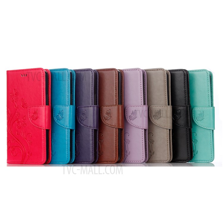 Imprint Butterflies Wallet Stand Flip Leather Case for Samsung Galaxy A72 5G - Black-7