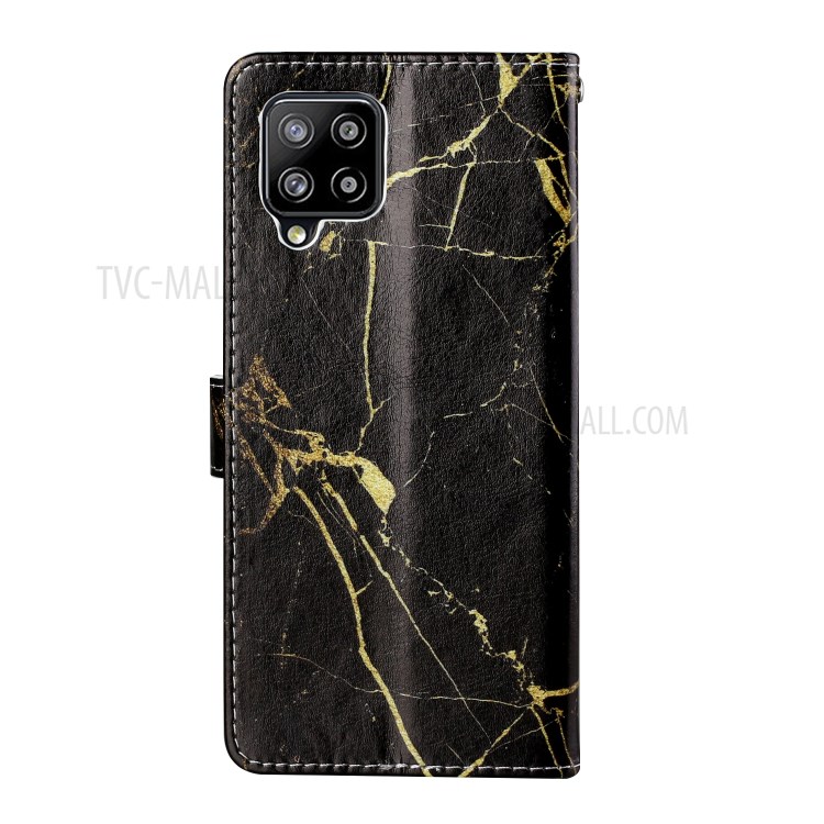 Pattern Printing Glossy Leather Protection Cover for Samsung Galaxy A42 5G - Black Marble-4