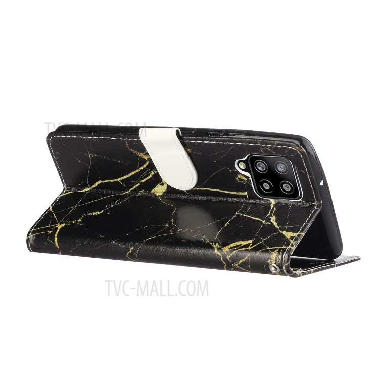 Pattern Printing Glossy Leather Protection Cover for Samsung Galaxy A42 5G - Black Marble-6
