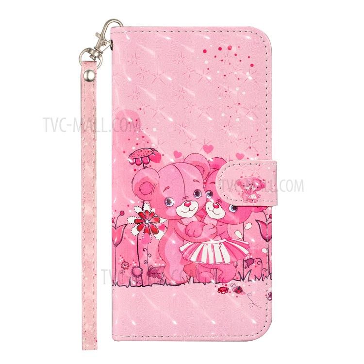 Phone Case for Samsung Galaxy A42 5G Wallet TPU + PU Leather 3D Color Carving Shell - Bears-3