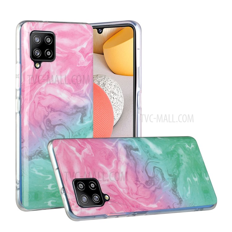 Marble Pattern Printing IMD TPU Phone Protective Shell for Samsung Galaxy A42 5G - Style A-1
