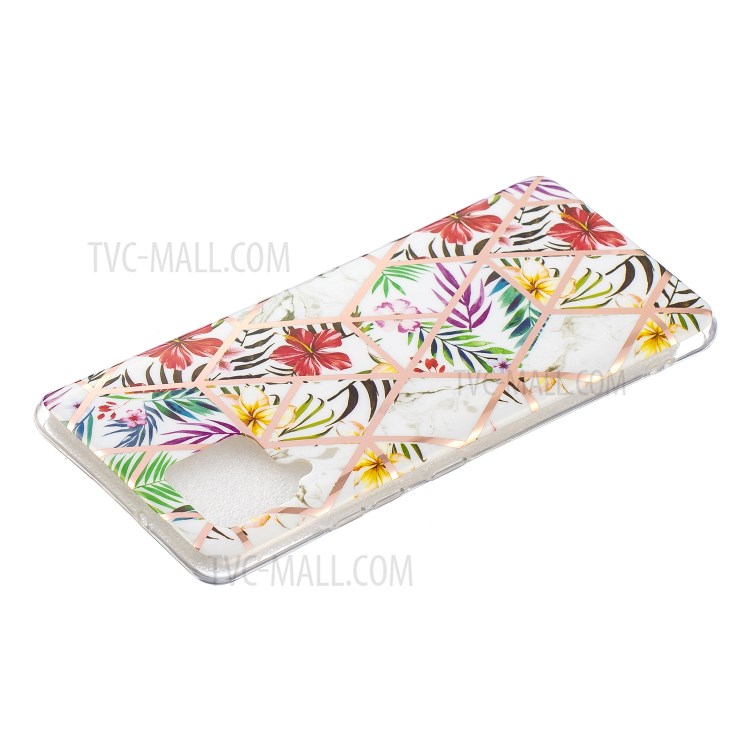 Splicing Marble Skin Electroplating IMD TPU Phone Cover Shell for Samsung Galaxy A42 5G - Rainforest-3