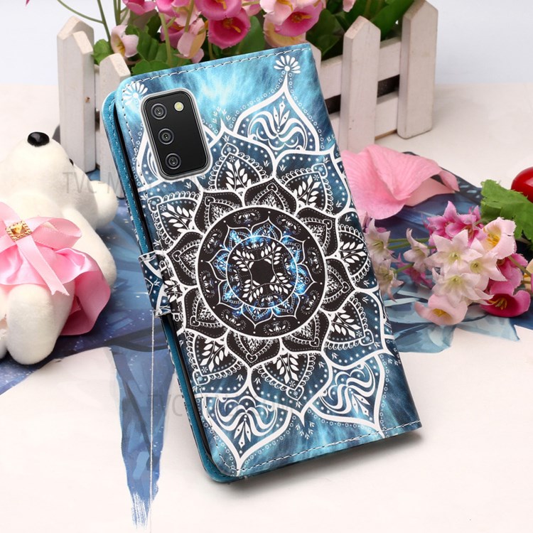 Wallet Stand Pattern Printing Leather Case for Samsung Galaxy A02s - Flower Pattern-7