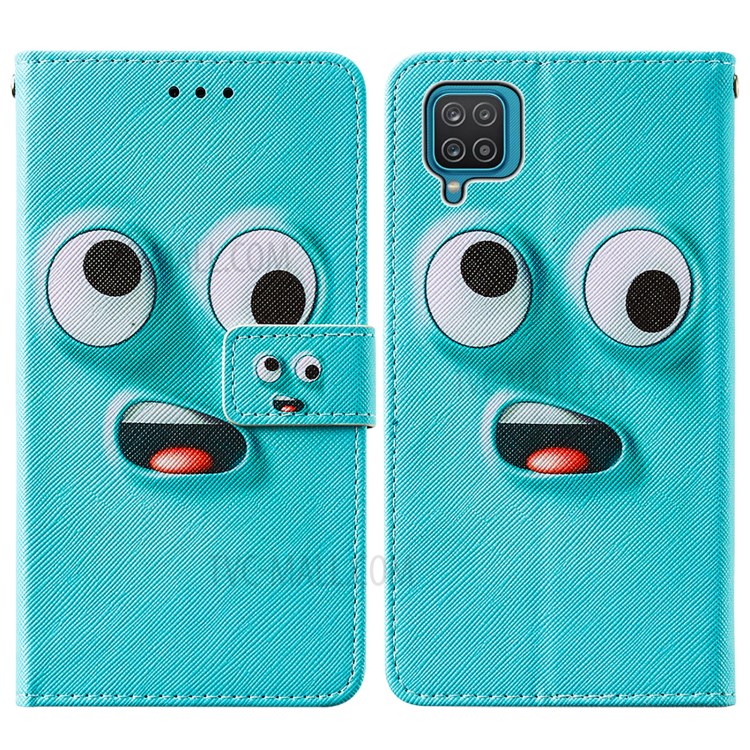 TPU + PU Leather Pattern Printing Phone Stand Cover Case for Samsung Galaxy A12 - Funny Face-3