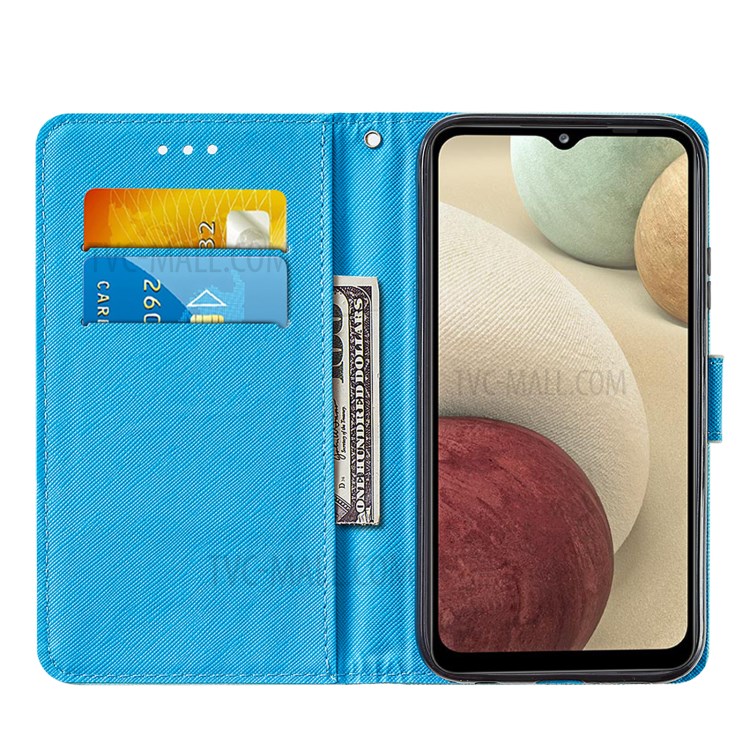 TPU + PU Leather Pattern Printing Phone Stand Cover Case for Samsung Galaxy A12 - Funny Face-7
