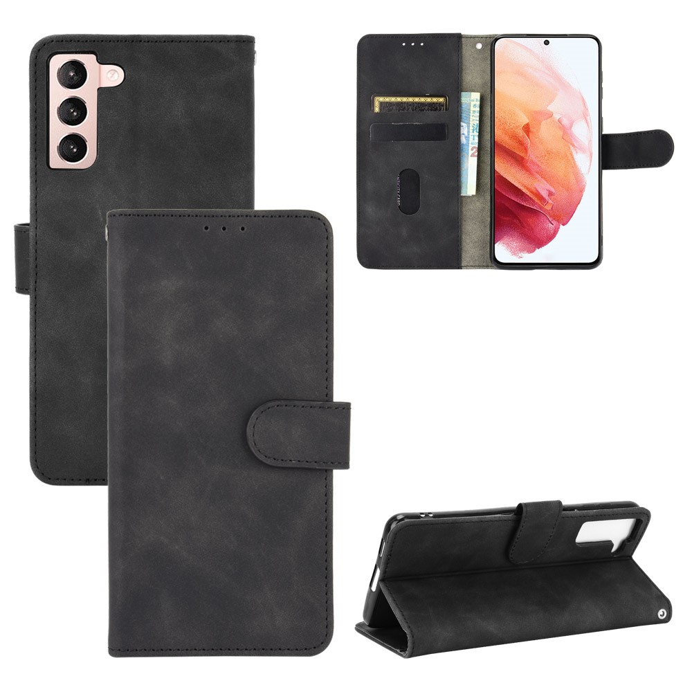Delicate PU Leather Wallet Cell Phone Case for Samsung Galaxy S30 - Black-1