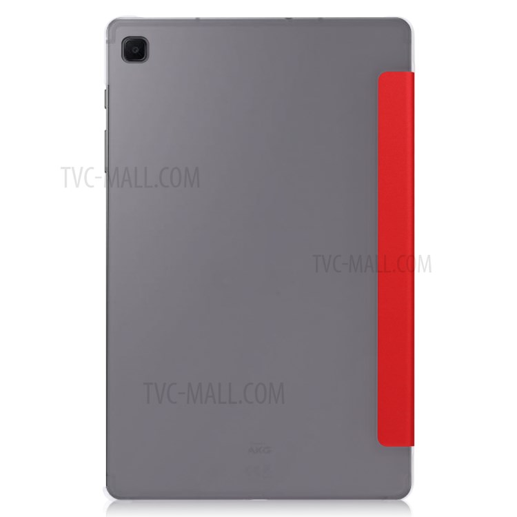 PU Leather Tri-fold Stand Design Protective Tablet Case for Samsung Galaxy Tab S6 Lite - Red-7