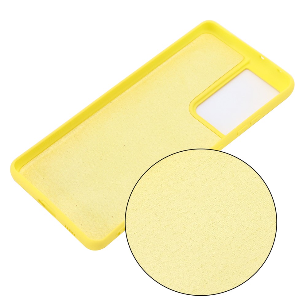 Shockproof Soft Liquid Silicone Cover Case for Samsung Galaxy S30 Ultra - Yellow-3