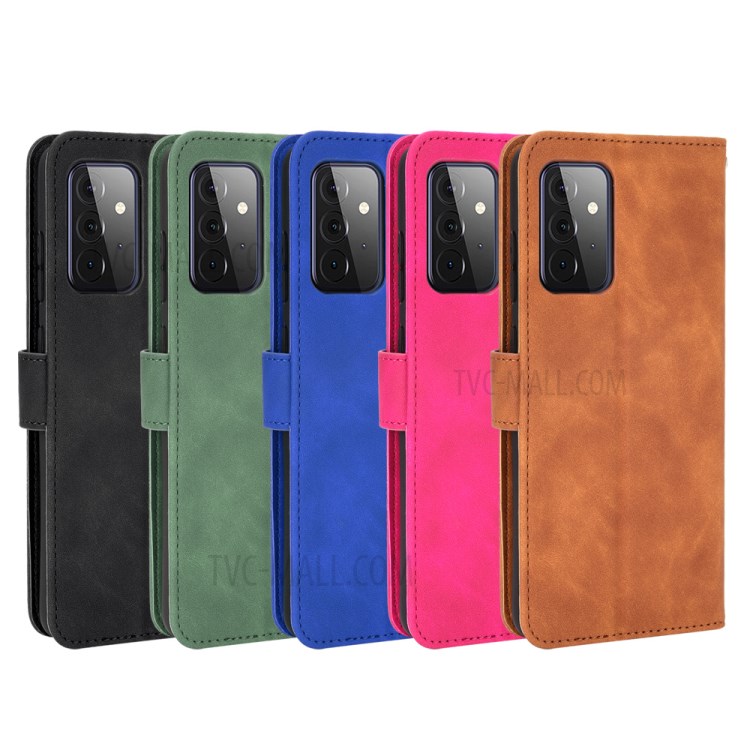 Delicate PU Leather Wallet Cell Phone Case for Samsung Galaxy A72 5G - Brown-12