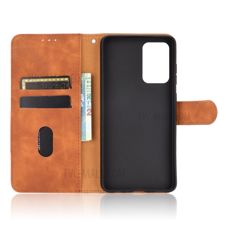 Delicate PU Leather Wallet Cell Phone Case for Samsung Galaxy A72 5G - Brown-3