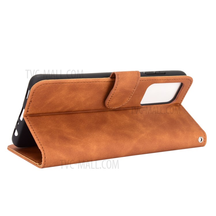 Delicate PU Leather Wallet Cell Phone Case for Samsung Galaxy A72 5G - Brown-5