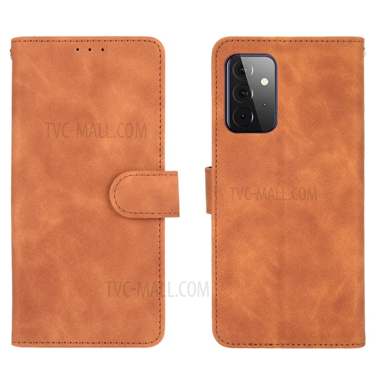 Delicate PU Leather Wallet Cell Phone Case for Samsung Galaxy A72 5G - Brown-7