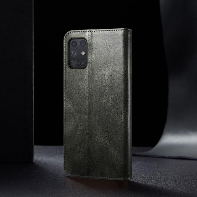 Waxy Crazy Horse Texture TPU + PU Leather Case Cover for Samsung Galaxy A72 5G - Green-12