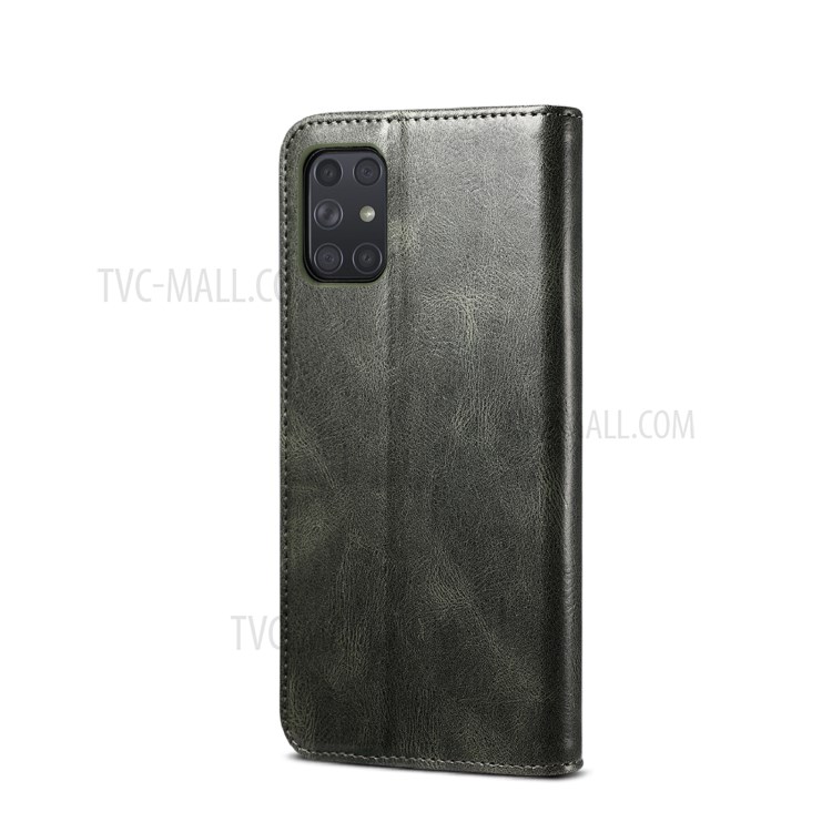 Waxy Crazy Horse Texture TPU + PU Leather Case Cover for Samsung Galaxy A72 5G - Green-2