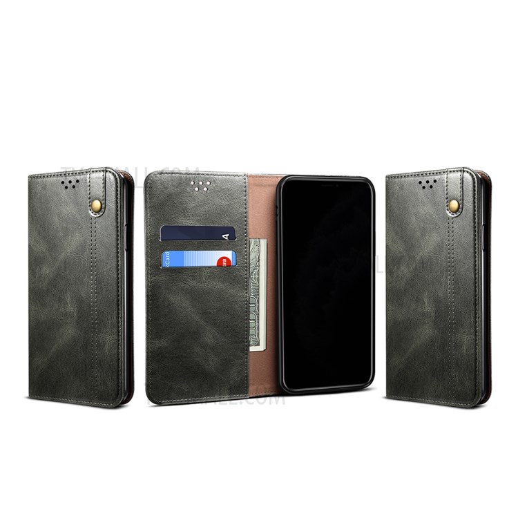 Waxy Crazy Horse Texture TPU + PU Leather Case Cover for Samsung Galaxy A72 5G - Green-9