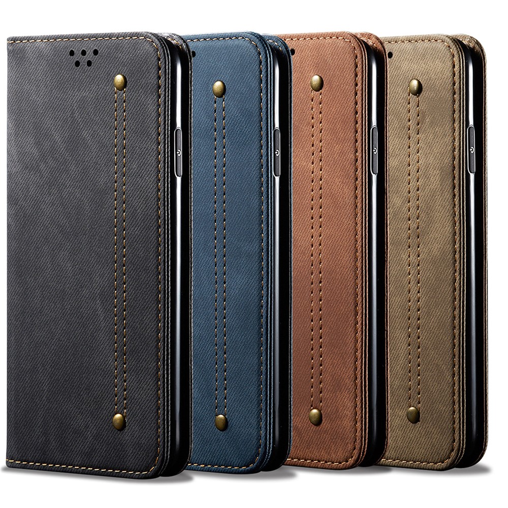 Jeans Cloth Texture Wallet Leather Mobile Phone Protective Cover for Samsung Galaxy A72 5G - Blue-13