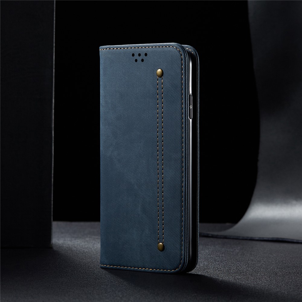Jeans Cloth Texture Wallet Leather Mobile Phone Protective Cover for Samsung Galaxy A72 5G - Blue-8