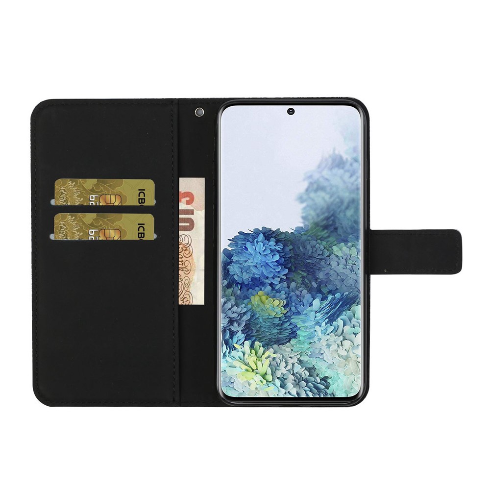 Imprint Ethnic Style Flower Wallet Leather Case for Samsung Galaxy S20 FE/S20 Fan Edition/S20 FE 5G/S20 Fan Edition 5G - Black-5