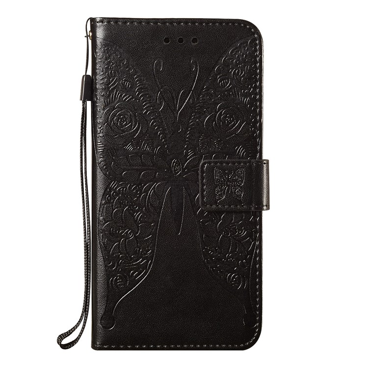 For Samsung Galaxy S21 Ultra Roses Butterfly Imprinting Pattern Leather Wallet Stand Case - Black-2
