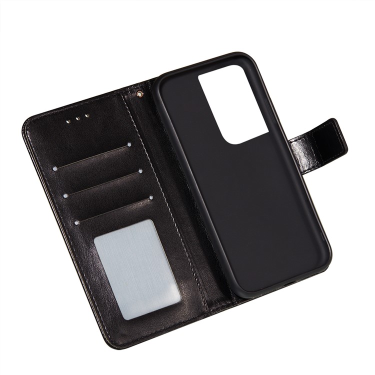 For Samsung Galaxy S21 Ultra Roses Butterfly Imprinting Pattern Leather Wallet Stand Case - Black-8