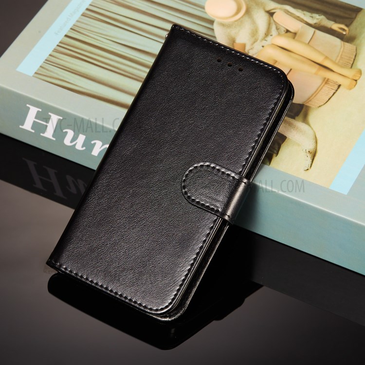 Dual-sided Magnetic Clasp Leather Wallet Stand Phone Case Shell for Samsung Galaxy A42 5G - Black-10