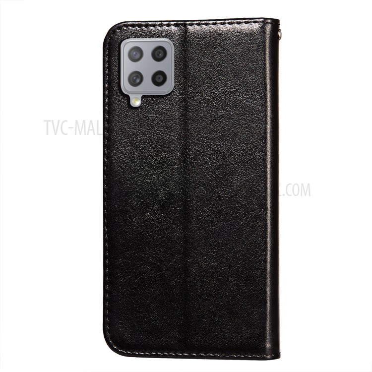 Dual-sided Magnetic Clasp Leather Wallet Stand Phone Case Shell for Samsung Galaxy A42 5G - Black-5