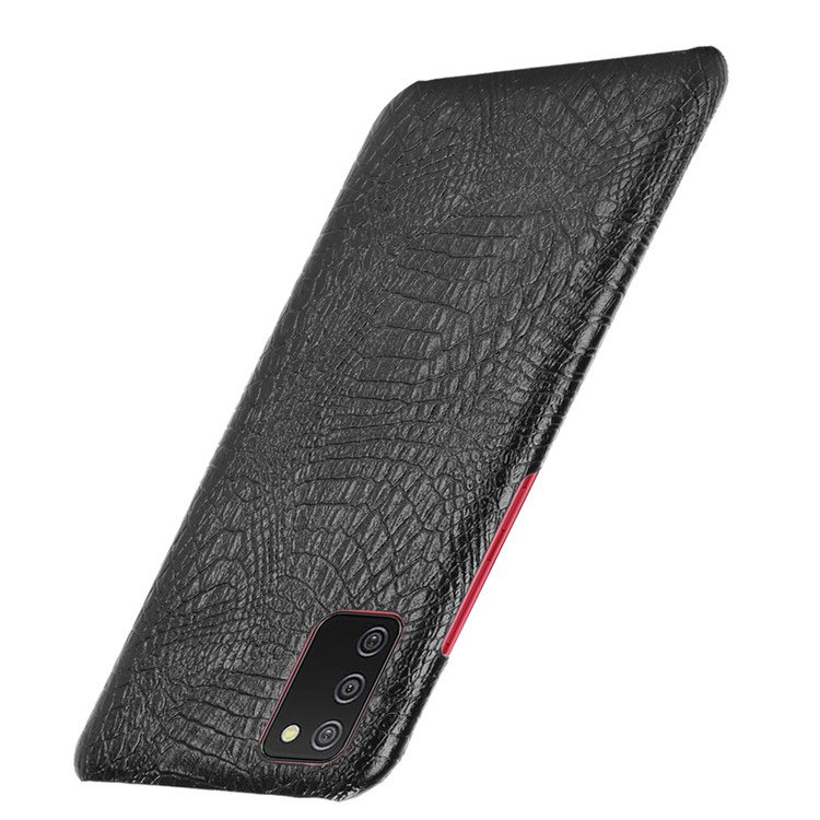 Crocodile Leather Coated PC Phone Case Cover for Samsung Galaxy A02s - Black-3