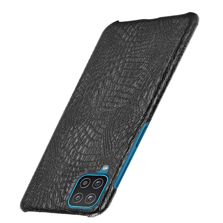 Crocodile Leather Coated PC Phone Case Cover for Samsung Galaxy M12 / A12 - Black-3