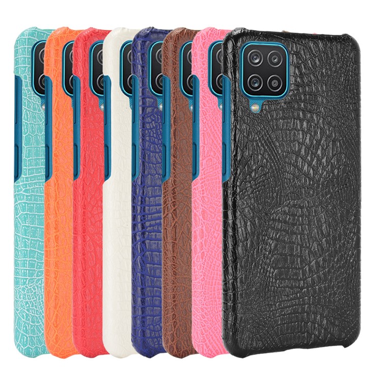 Crocodile Leather Coated PC Phone Case Cover for Samsung Galaxy M12 / A12 - Black-6