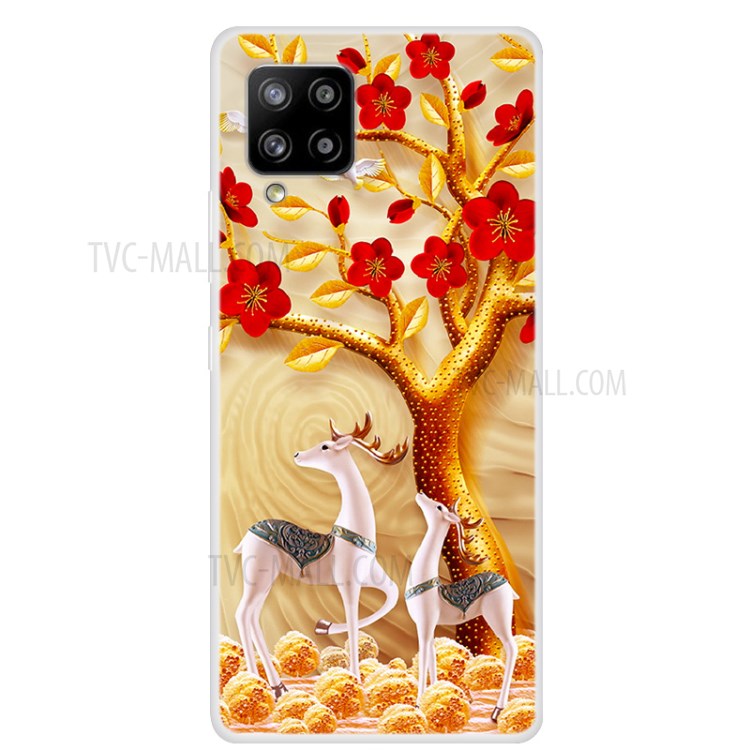 Pattern Printing TPU Phone Back Case for Samsung Galaxy A42 5G - Elk-1