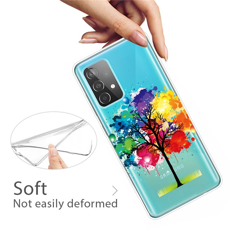 Pattern Printing Soft TPU Cell Phone Cover for Samsung Galaxy A52 5G - Colorful Tree-2