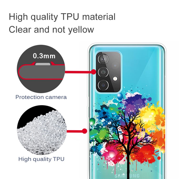 Pattern Printing Soft TPU Cell Phone Cover for Samsung Galaxy A52 5G - Colorful Tree-3