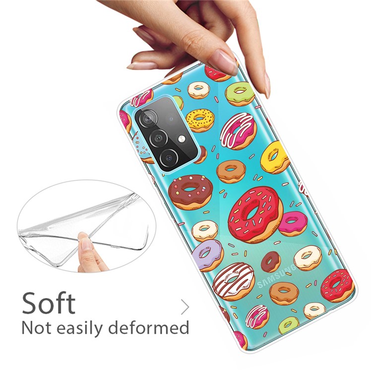 Pattern Printing Soft TPU Cell Phone Cover Shell for Samsung Galaxy A52 5G - Doughnut-2