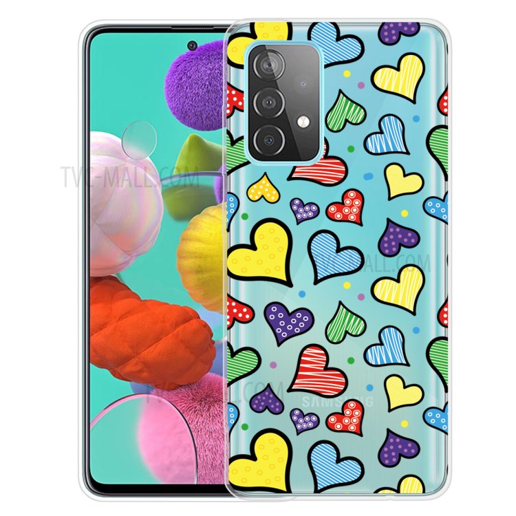 IMD Pattern Drop Resistant TPU Phone Case for Samsung Galaxy A72 5G - Hearts-1