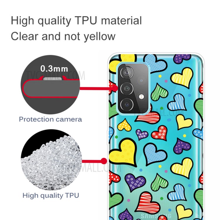 IMD Pattern Drop Resistant TPU Phone Case for Samsung Galaxy A72 5G - Hearts-2