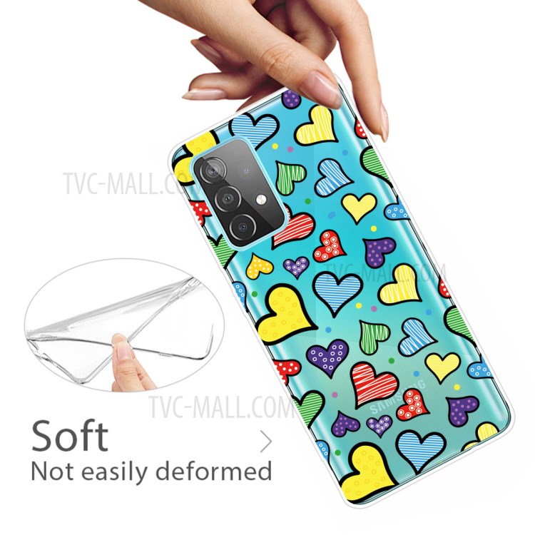 IMD Pattern Drop Resistant TPU Phone Case for Samsung Galaxy A72 5G - Hearts-3
