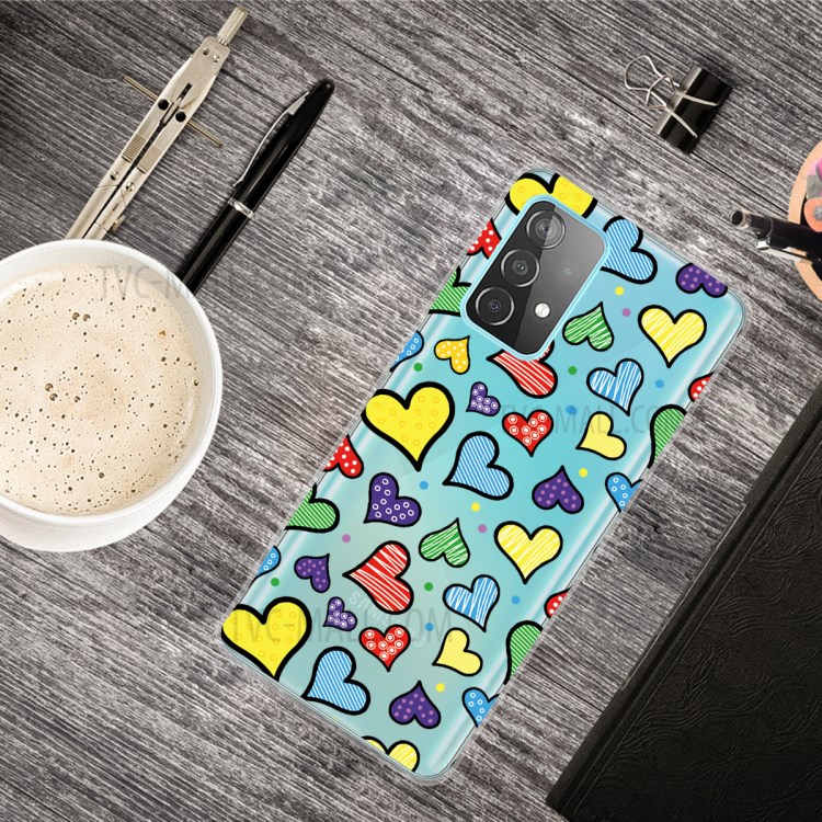 IMD Pattern Drop Resistant TPU Phone Case for Samsung Galaxy A72 5G - Hearts-4