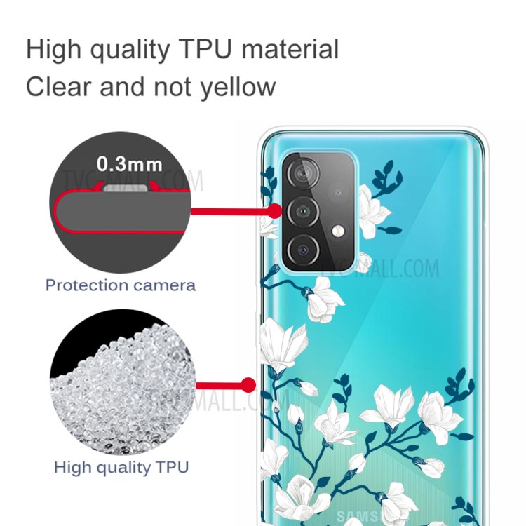 Drop Resistant Pattern Printing TPU Phone Case for Samsung Galaxy A72 5G - Flower-3