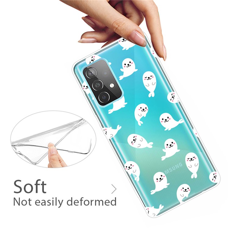 Pattern Printing TPU Phone Shell Case for Samsung Galaxy A32 - Dolphin-2