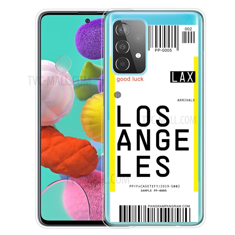 Multiple Creative Boarding Check TPU Case Protector Cover for Samsung Galaxy A72 5G - Los Angles-1