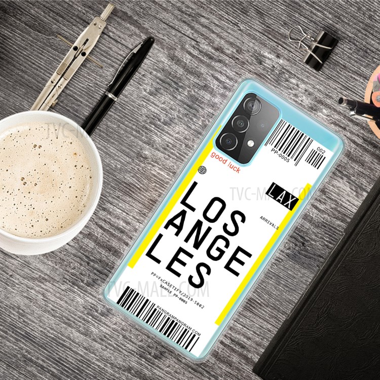 Multiple Creative Boarding Check TPU Case Protector Cover for Samsung Galaxy A72 5G - Los Angles-4
