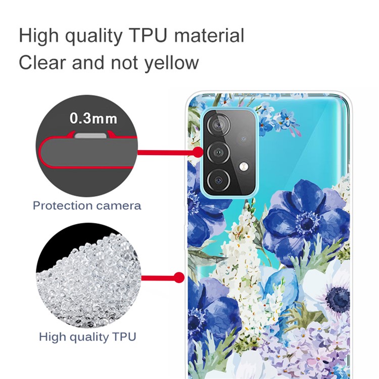 Pattern Printing Flexible TPU Phone Case for Samsung Galaxy A32 - Beautiful Flower-4