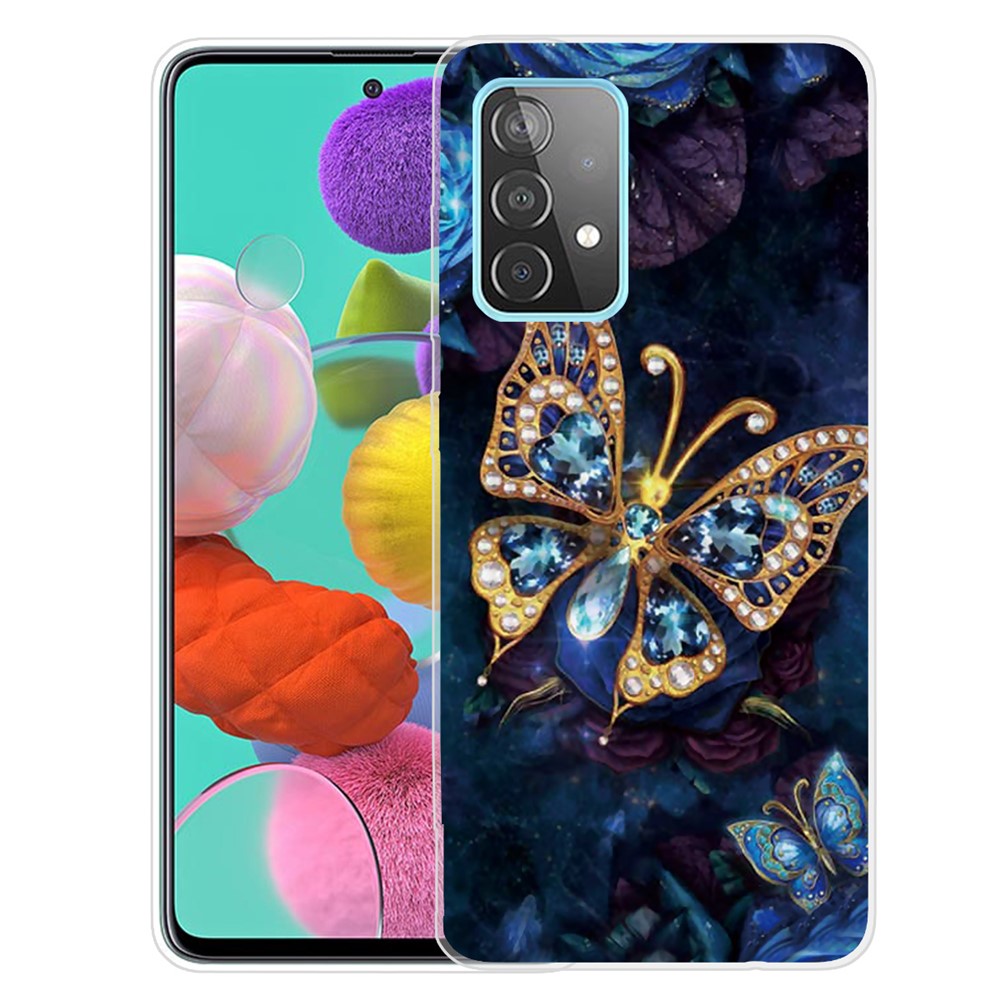 Pattern Printing Flexible TPU Phone Case for Samsung Galaxy A32 - Beautiful Butterfly-1