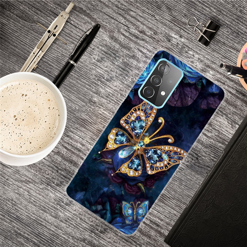 Pattern Printing Flexible TPU Phone Case for Samsung Galaxy A32 - Beautiful Butterfly-2