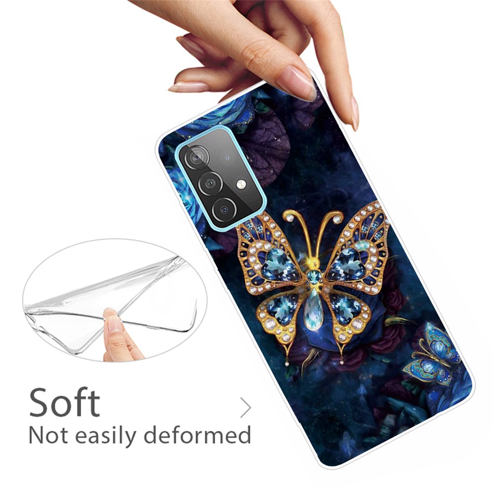 Pattern Printing Flexible TPU Phone Case for Samsung Galaxy A32 - Beautiful Butterfly-3